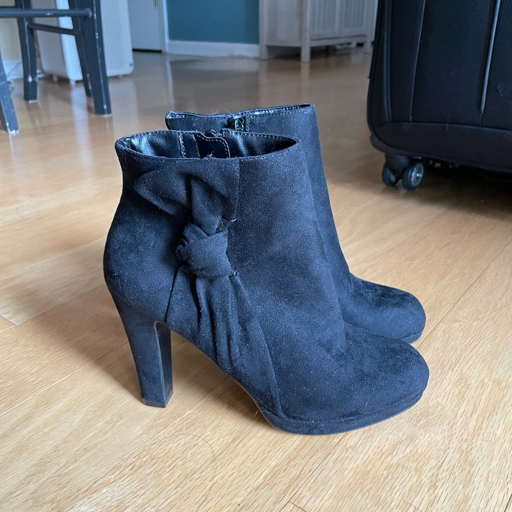 Black suede booties